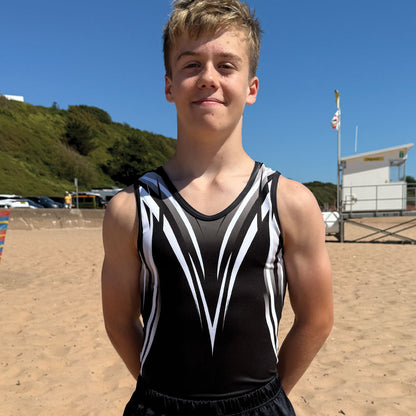 VERDANT - Boys Black and White Sublim leotard